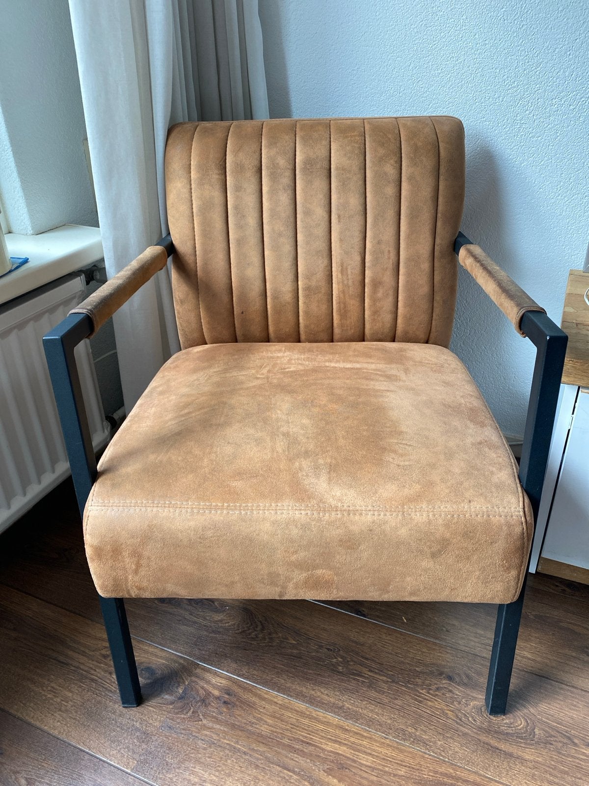 Twee bruine stoeltjes/fauteuils, Huis en Inrichting, Fauteuils, Ophalen, Gebruikt, 75 tot 100 cm, Stof