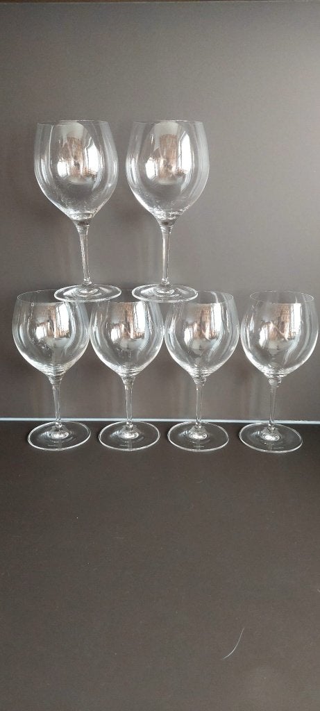 6 Villeroy & Boch kristal Bourgogne/ballon glazen (22,5 cm), Glas of Glazen, Eu, Eu, Ophalen of Verzenden