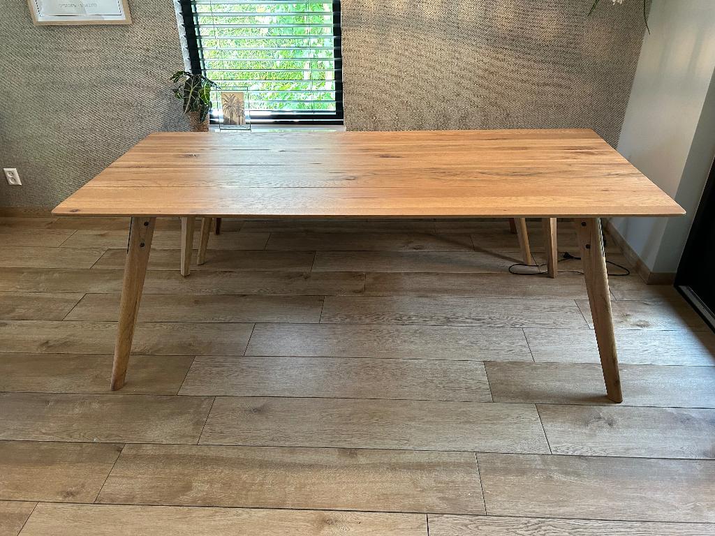 Prijsverlaging: Bodilson eiken eettafel 200*90 ZGAN, Ophalen, Eikenhout, 50 tot 100 cm, Zo goed als nieuw
