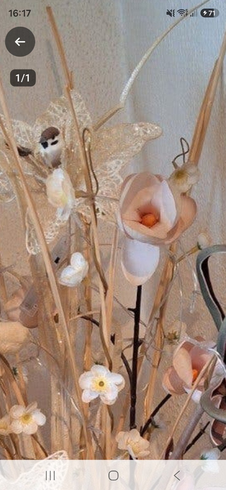 Decoratief bloemstuk met glazen vaas, Ophalen, Meerkleurig, Inclusief decoratie, Glas