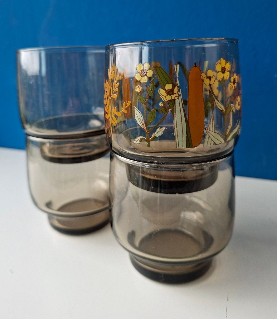 Vintage waterglazen Luminarc/rookglas, Huis en Inrichting, Keuken | Servies, Glas of Glazen, Gebruikt, Ophalen of Verzenden, Glas