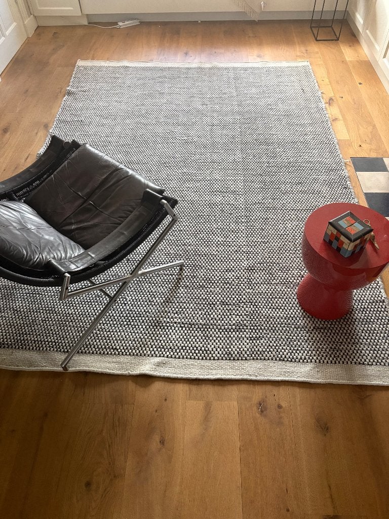 Vloerkleed 200x300 2x3 m echt wol Linie design handgeweefd, Ophalen, Gebruikt, 200 cm of meer, Scandinavisch