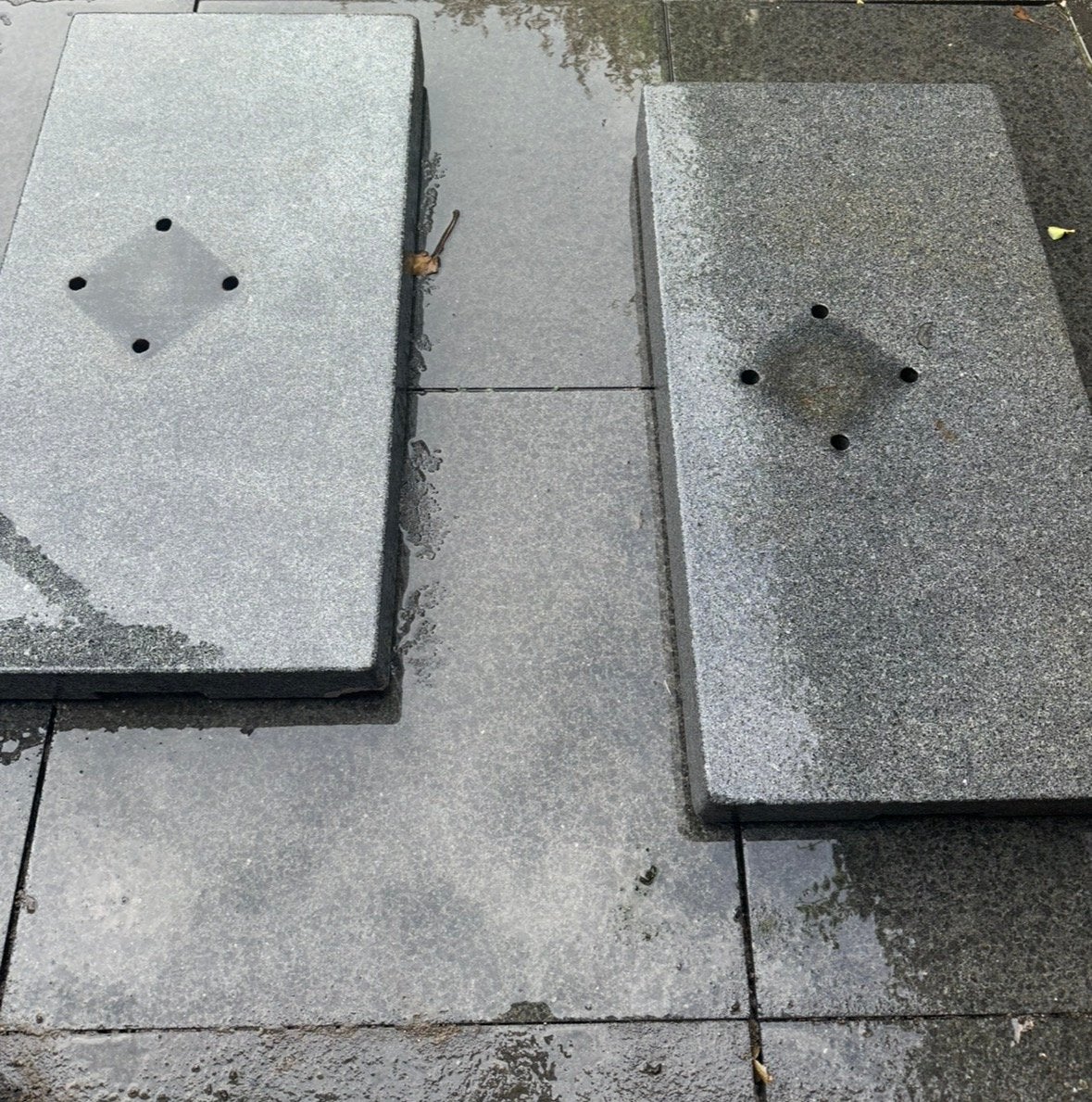 Granieten contragewichten markies (2 stuks) / parasolvoeten, Tuin en Terras, Ophalen, Gebruikt