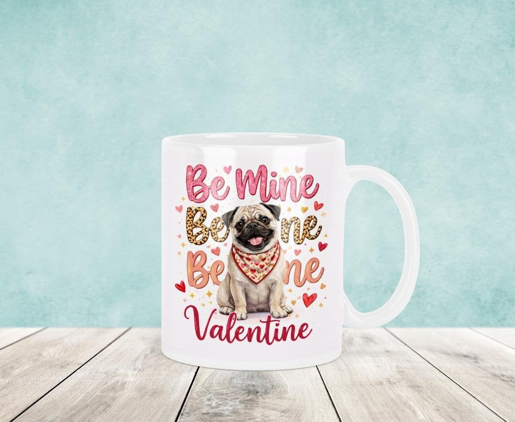 Be Mine Mopshond Mok - Valentijnsdag, Verzenden, Keramiek, Nieuw, Overige stijlen