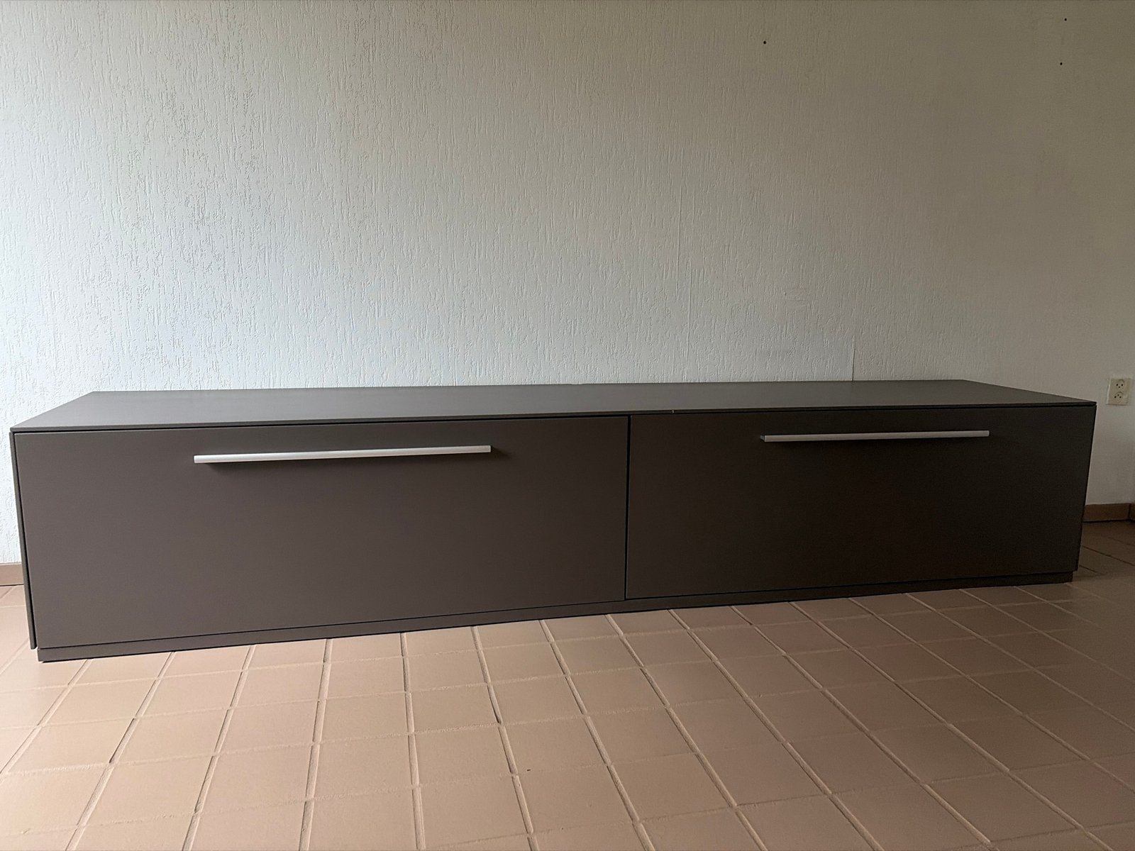 Goossens tv meubel - bruin/taupe - 252 x 52 x 49, Ophalen, Gebruikt, 200 cm of meer, Minder dan 100 cm