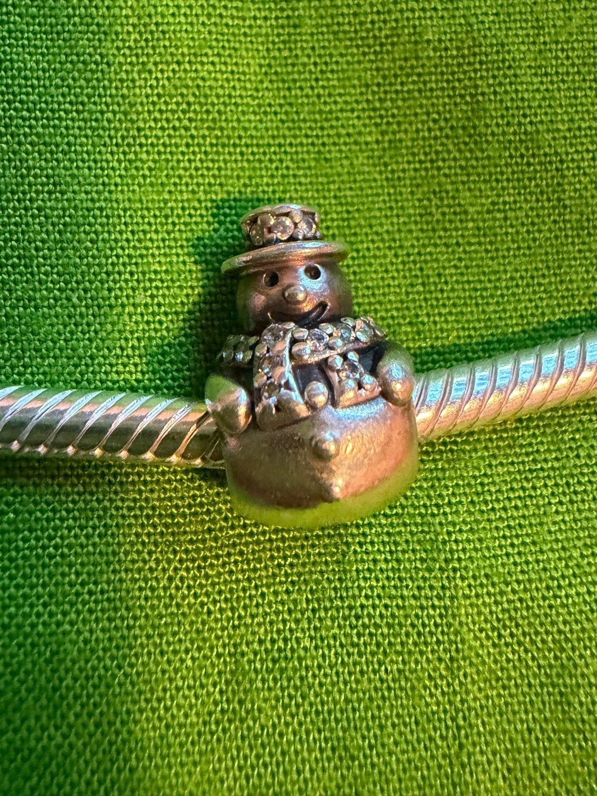 Pandora origineel Sneeuwpop Bedel met Strass S925, Pandora, Ophalen of Verzenden, Zo goed als nieuw, 1 bedel