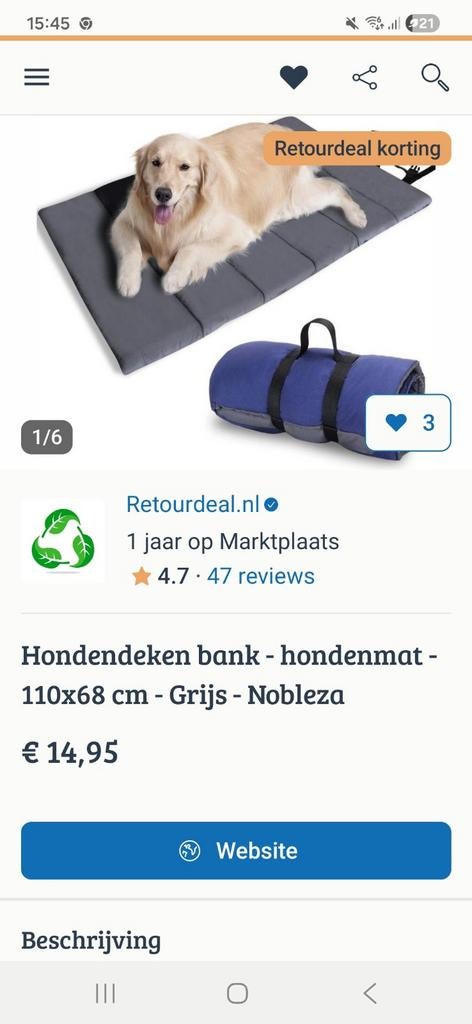 4 stuks matten voor de hond, Ophalen of Verzenden, Overige