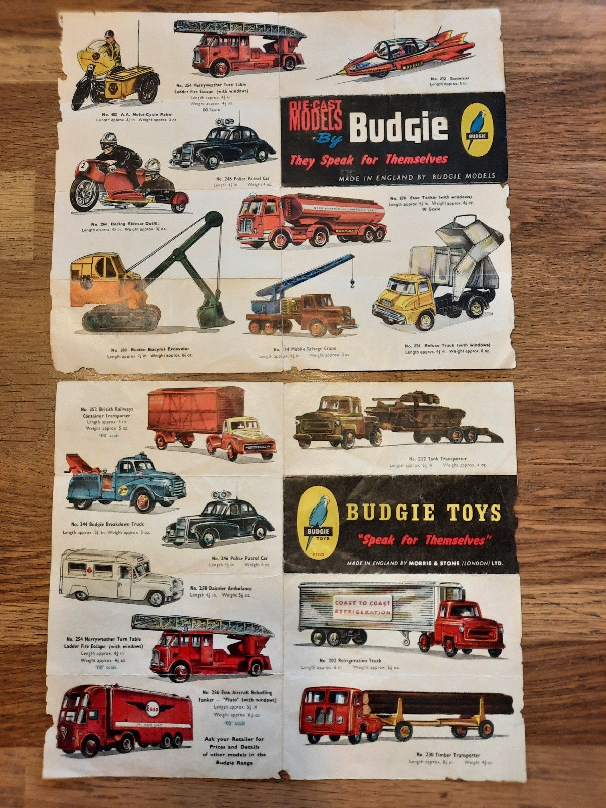 Budget Toys Leaflet uit 1961 en 1962, Hobby en Vrije tijd, Modelauto's | 1:43, Ophalen of Verzenden, Gebruikt, Auto, Overige merken
