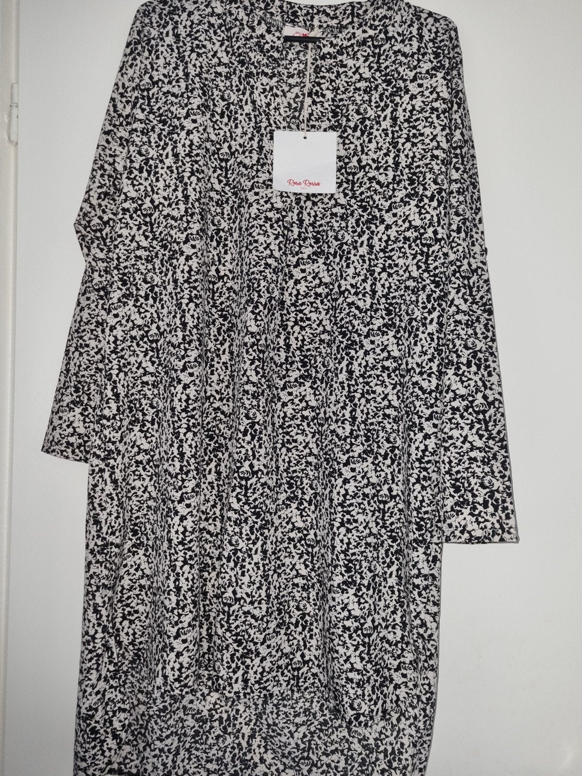 Rosa Rossa tuniek  Zwart-Wit Bloemenprint, Zwart, Maat 42/44 (L), Rosa Rossa, Nieuw