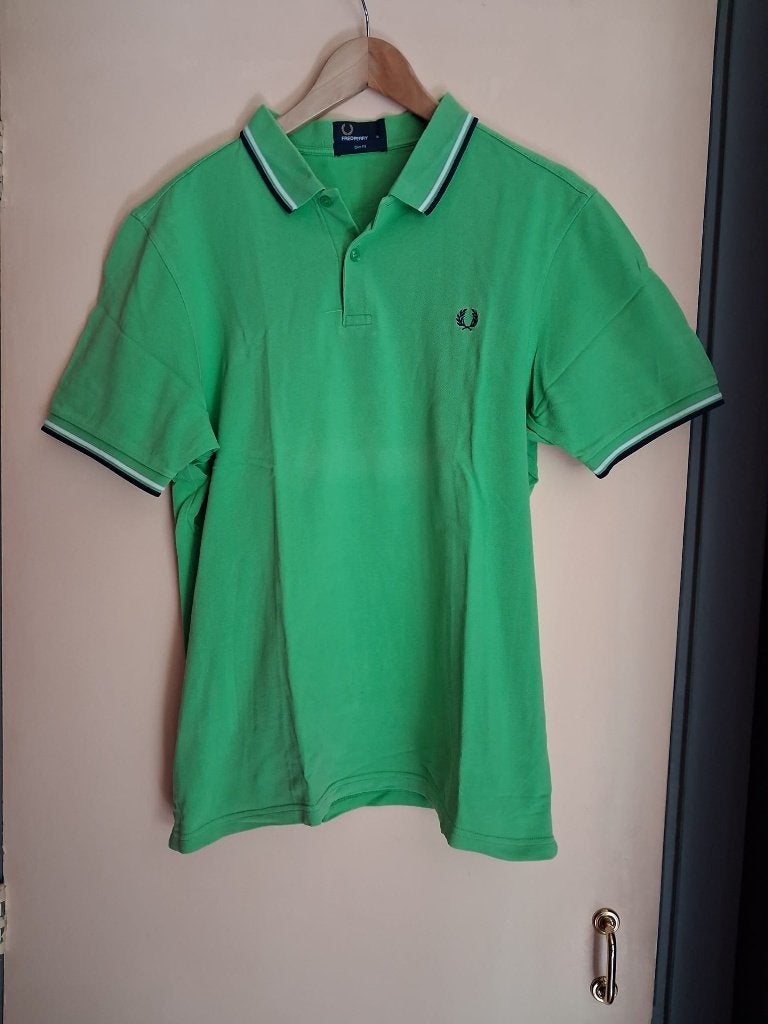 Fred Perry polo maat XL kikker groen, Verzenden, Maat 56/58 (XL), Fred Perry, Gedragen