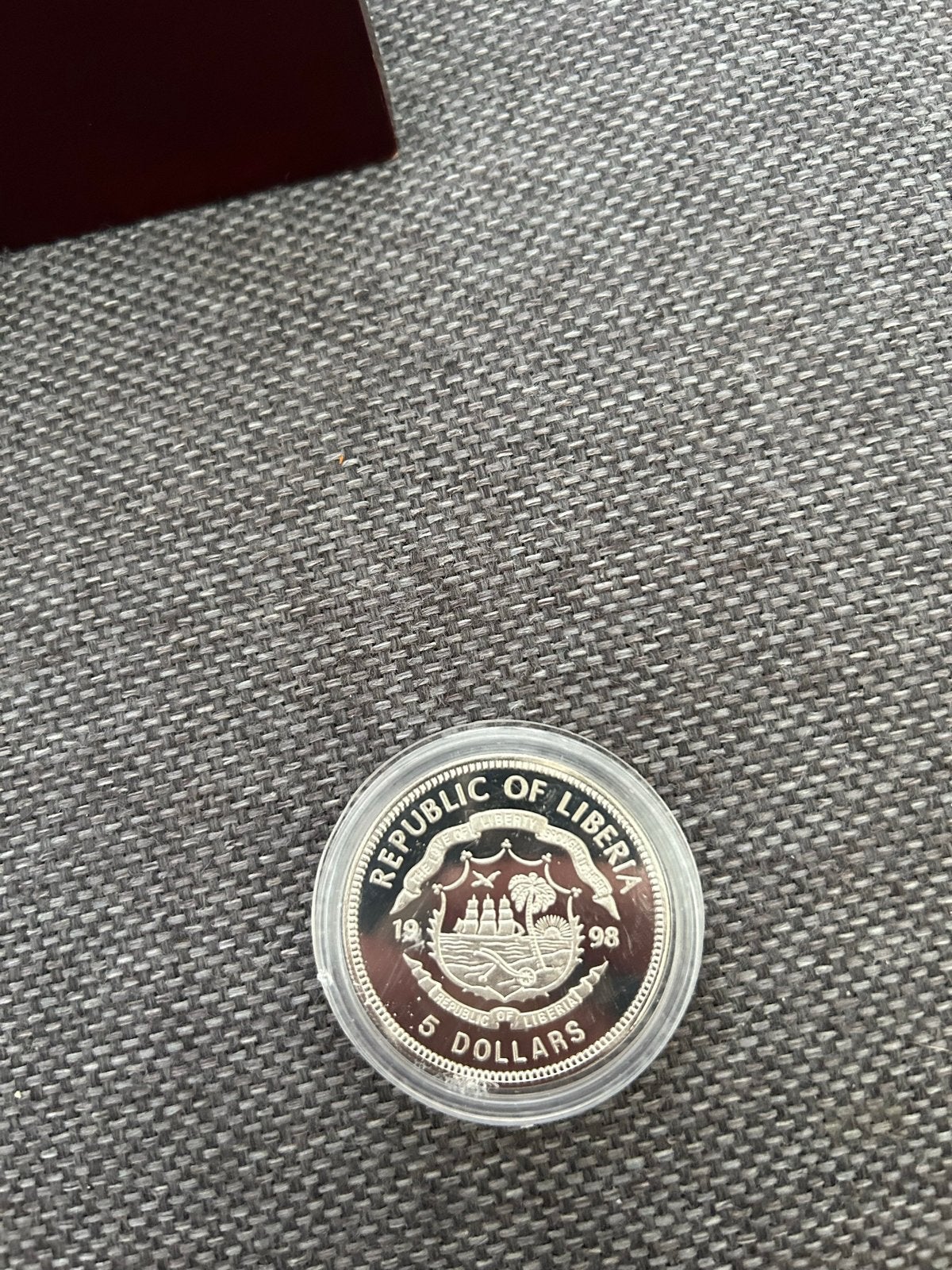 Liberia 5 Dollars 1998 Berlin Airlift Zilveren Munt, Ophalen of Verzenden, Losse munt, Zilver