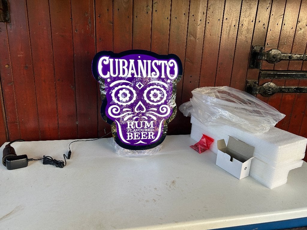 lichtbak bar verlichting Cubanisto led reclame bord, Ophalen of Verzenden, Nieuw, Reclamebord