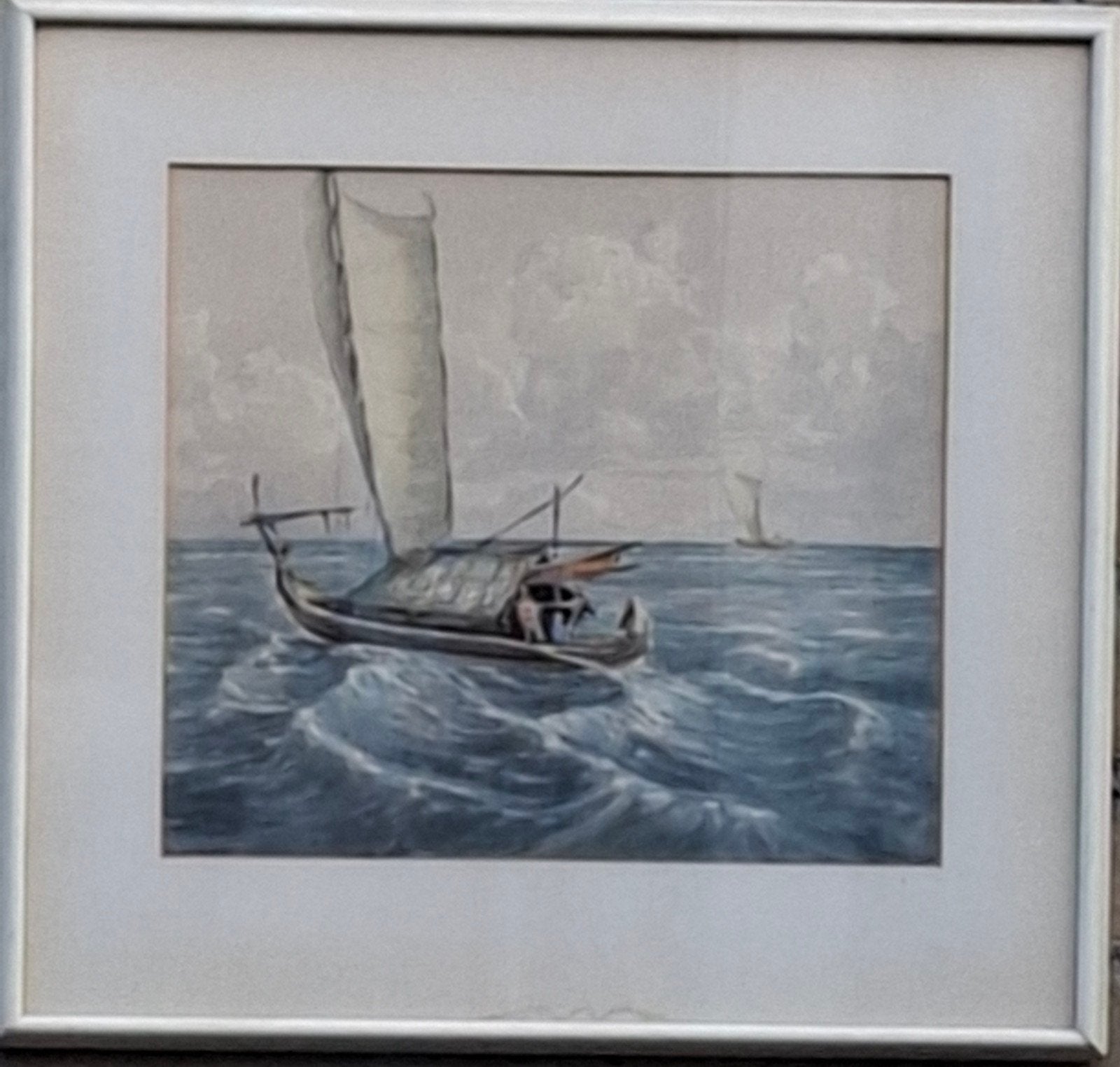 Soewardja (1900) Indonesië.  Peraha later di laut. Aquarel., Antiek en Kunst, Ophalen