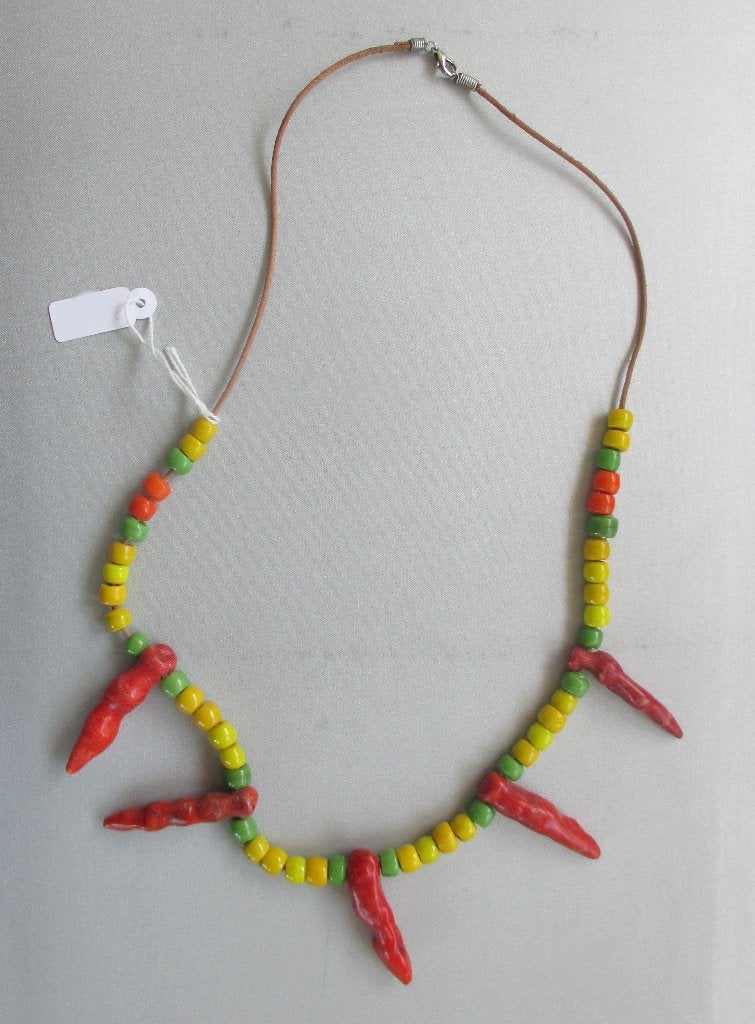 Unieke Fur Trade Indianen Necklace Halsketting 4 bruin., Ophalen of Verzenden, Nieuw, Bruin, Overige materialen