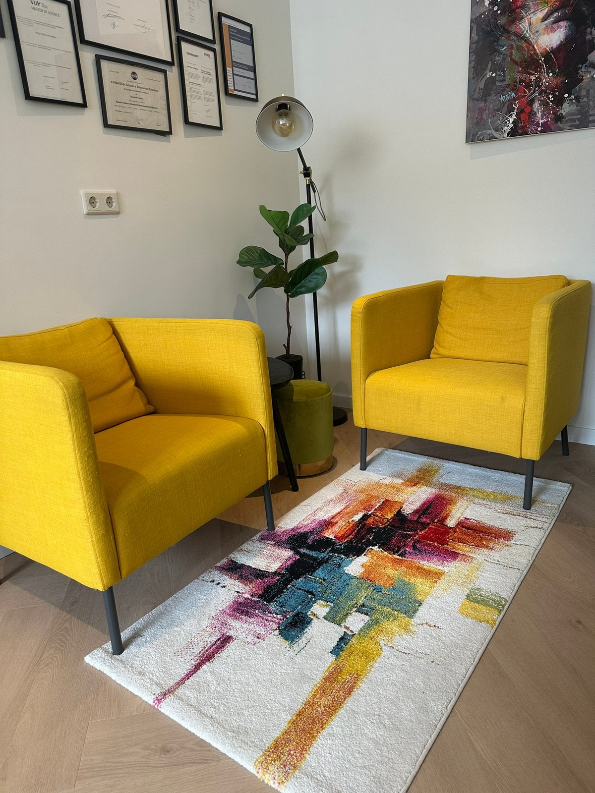 Gele fauteuils - 2 stuks, Ophalen, Gebruikt, Eenpersoons, 75 tot 100 cm