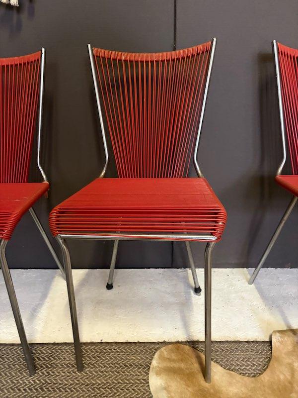4 x Spaghetti of scoubidou stoelen verchroomd frame, Ophalen