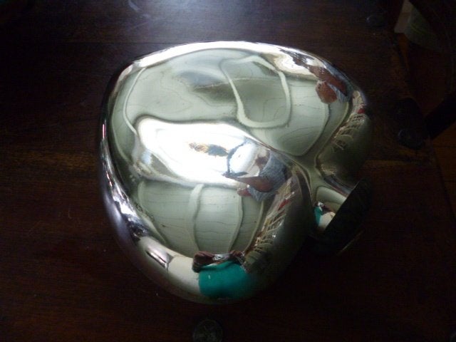 Hart 21 x 21 cm zilver spiegelglas kerstbal, Ophalen of Verzenden, Nieuw