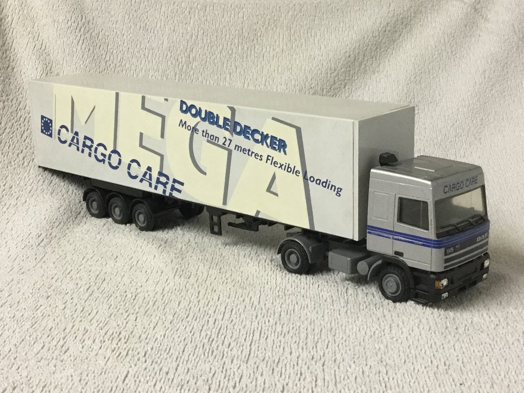 DAF95 Space Cab vrachtwagen met Mega trailer Cargo Care, Ophalen of Verzenden, Zo goed als nieuw, Bus of Vrachtwagen, Lion Toys
