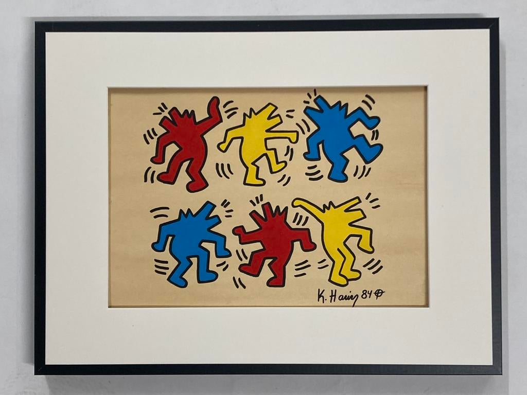 Keith Haring : tekening verkocht ingelijst, Ophalen of Verzenden