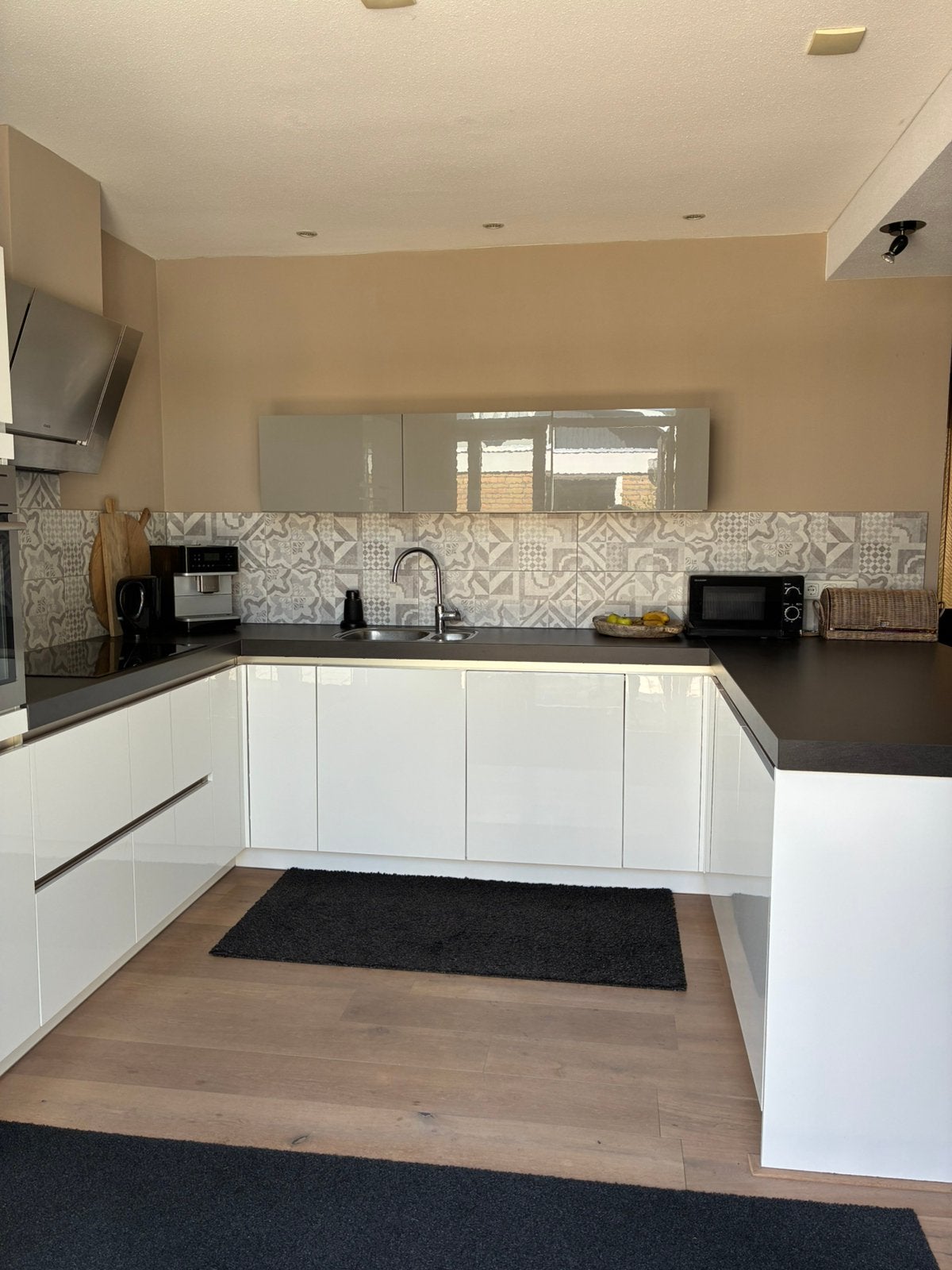 Witte hoogglans greeploze keuken, Ophalen, Gebruikt, Wit, Hoekkeuken
