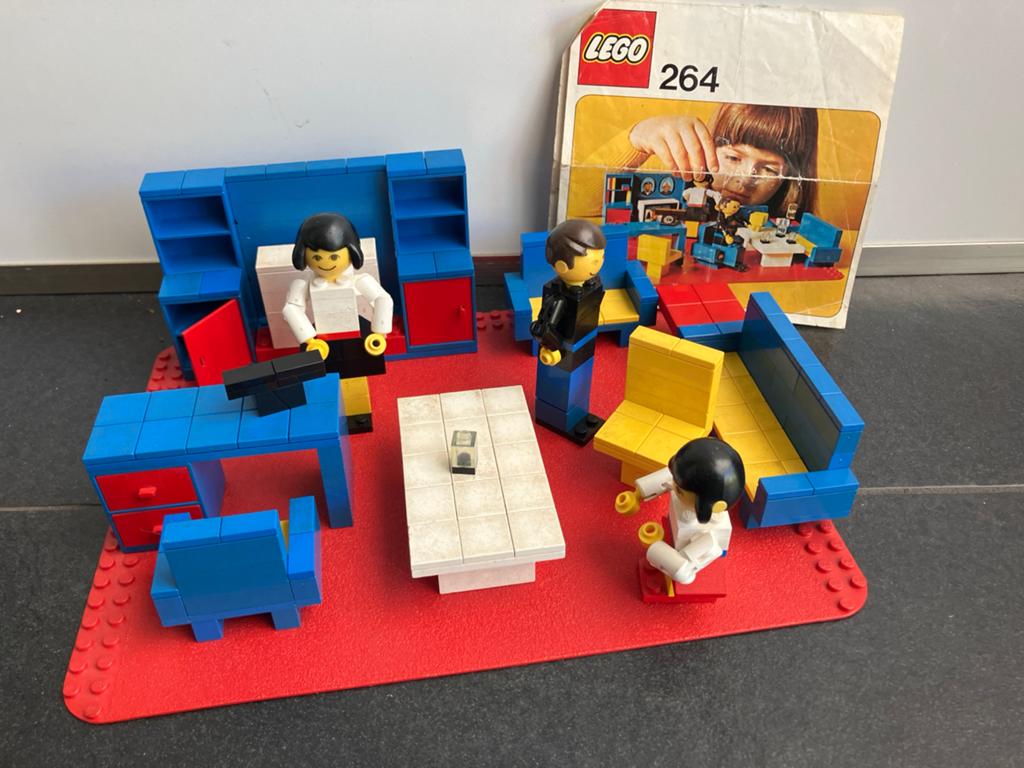 Vintage Lego 264 Woonkamer Set met Figuren en Instructies, Gebruikt, Overige thema's, Lego, Ophalen of Verzenden