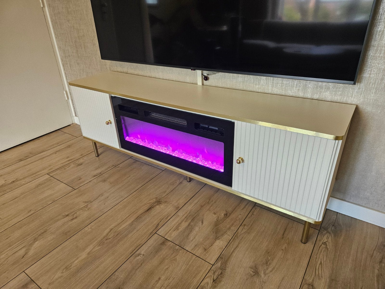 tv kast meubel met elektrische open haard, Ophalen of Verzenden, 25 tot 50 cm, 150 tot 200 cm, Minder dan 100 cm