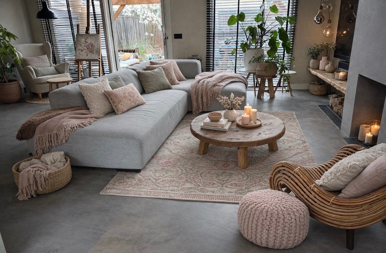 Moderne Hoekbank Hulshoff Design Centers, Ophalen, Gebruikt, 125 tot 150 cm, Hoekbank