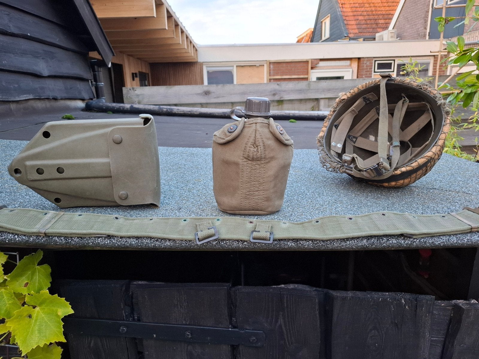 NL Leger Uitrusting KL82 (Koude Oorlog) Helm/schep/fles, Verzamelen, Ophalen of Verzenden, Landmacht, Nederland