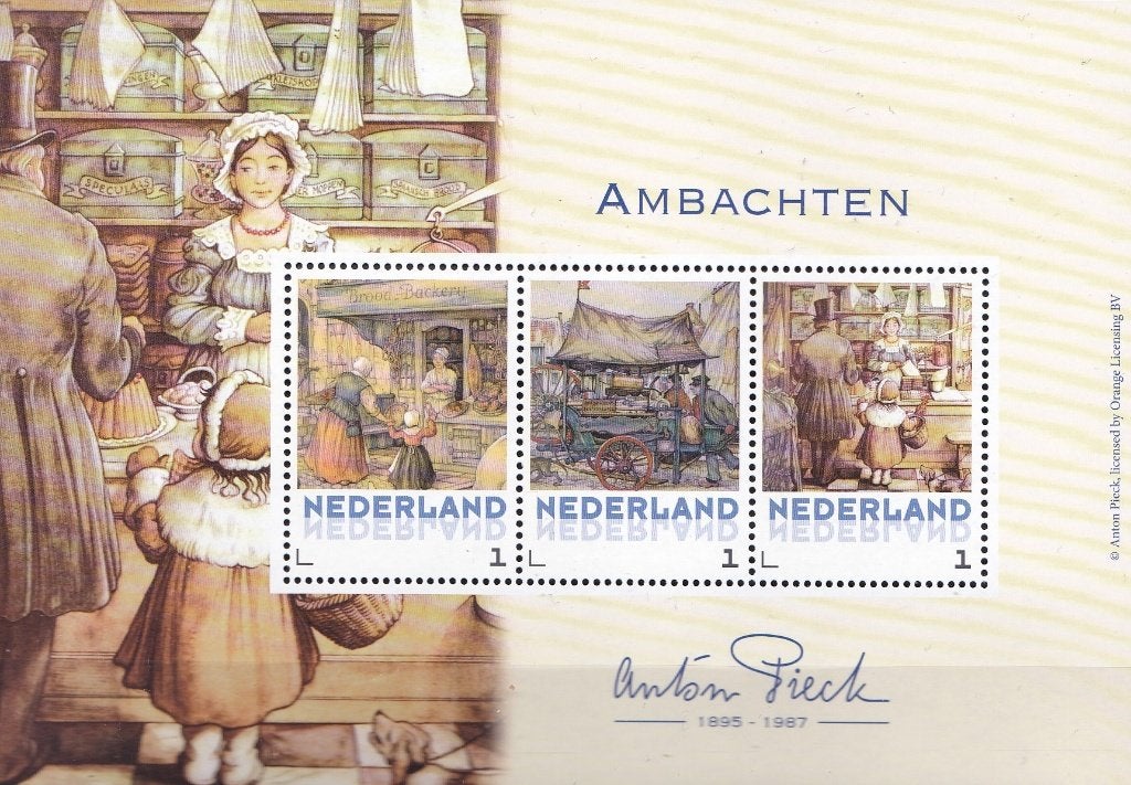 Persoonlijke Postzegel - Anton Pieck - Ambachten–vel 2 van 4, Verzenden, Na 1940, Postfris