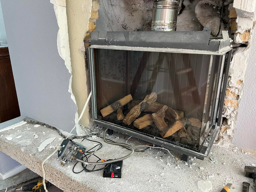 Inbouw gashaard Dru 2-zijdig rechts, Ophalen, 30 tot 80 cm, Gebruikt, Kachel
