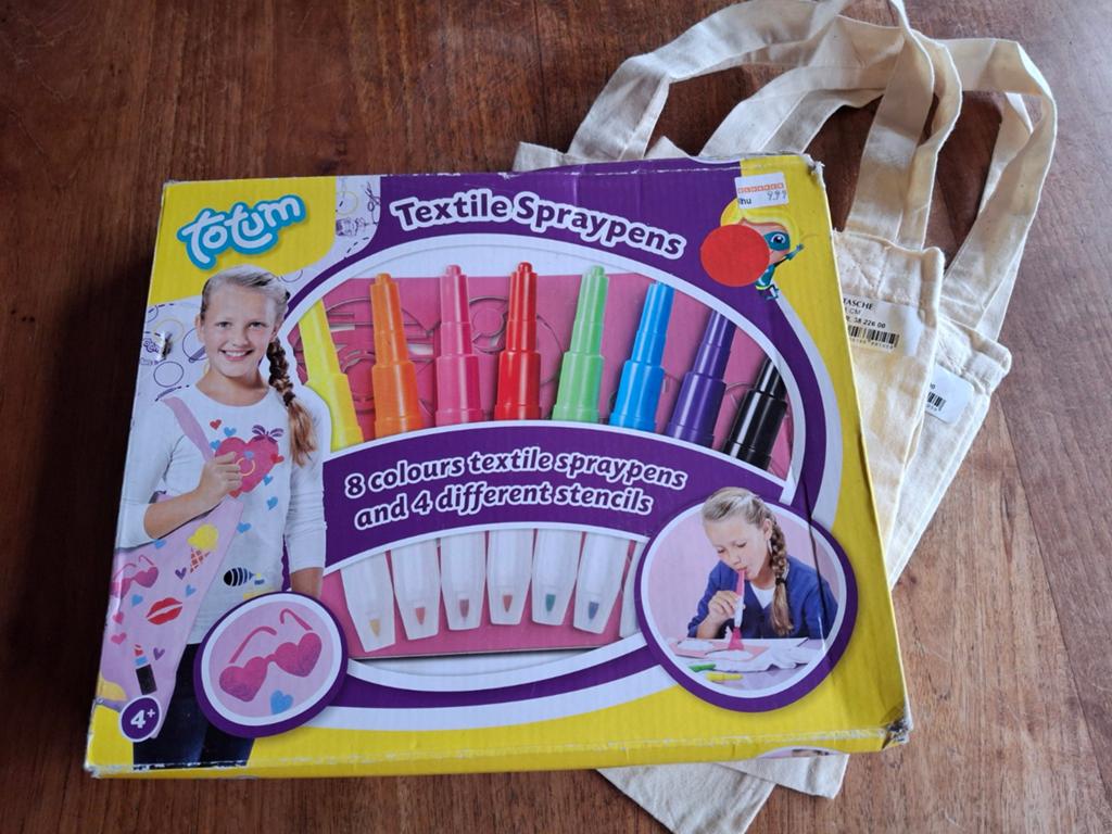 Tasjes versieren met textielspraypennen, Kinderen en Baby's, Speelgoed | Educatief en Creatief, Ophalen of Verzenden, Nieuw, Knutselen