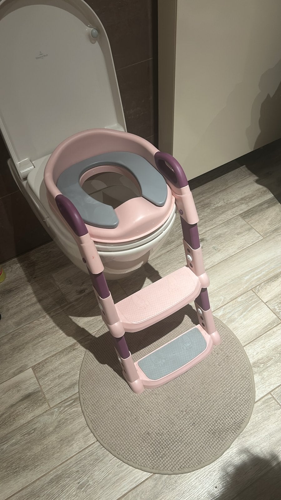 Roze kinder wc-bril met trapje - zindelijkheidstraining, Ophalen, Gebruikt