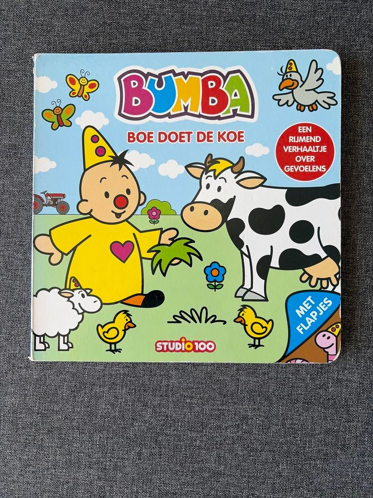 Bumba: Boe doet de koe - Een rijmend verhaal over gevoelens, Ophalen of Verzenden, Zo goed als nieuw, Uitklap-, Voel- of Ontdekboek