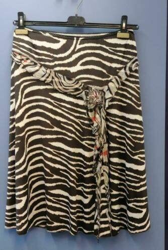 Ambiente rok bruin / creme zebra print mt 38 - 40 nr 36551, Kleding | Dames, Maat 38/40 (M), Bruin, ., Ambiente