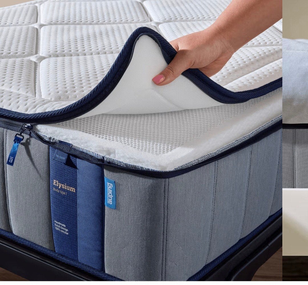 Auping Elysium matras, 180x220, 2x medium (Type I en Type X), Ophalen, Zo goed als nieuw, Tweepersoons, 220 cm