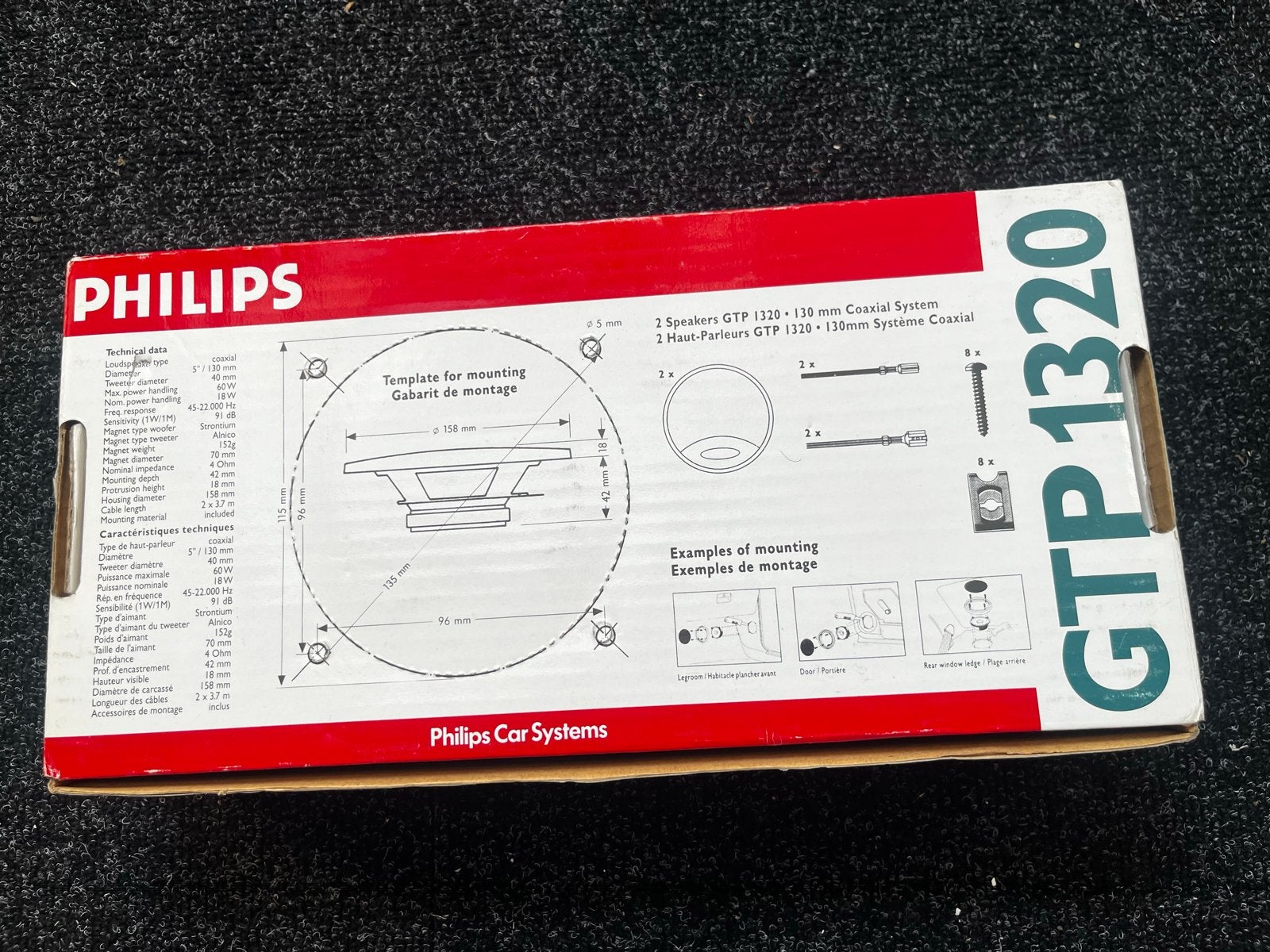 Philips GTP 1320 2x60W Coaxiaal Systeem Autospeakers, Auto diversen, Ophalen of Verzenden, Nieuw