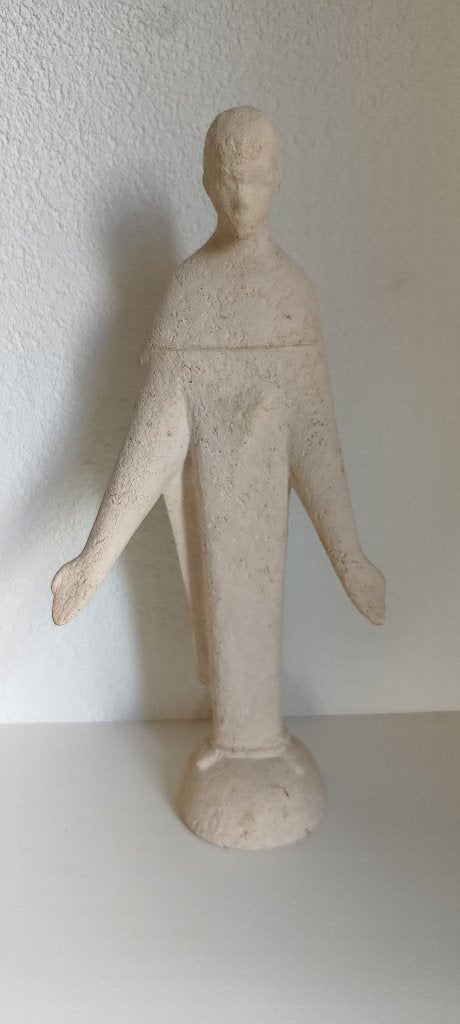 Beeld religieus Christus klei, hol, gemerkt JK, Verzamelen, Religie, Ophalen of Verzenden, Zo goed als nieuw, Beeld(je), Christendom | Katholiek