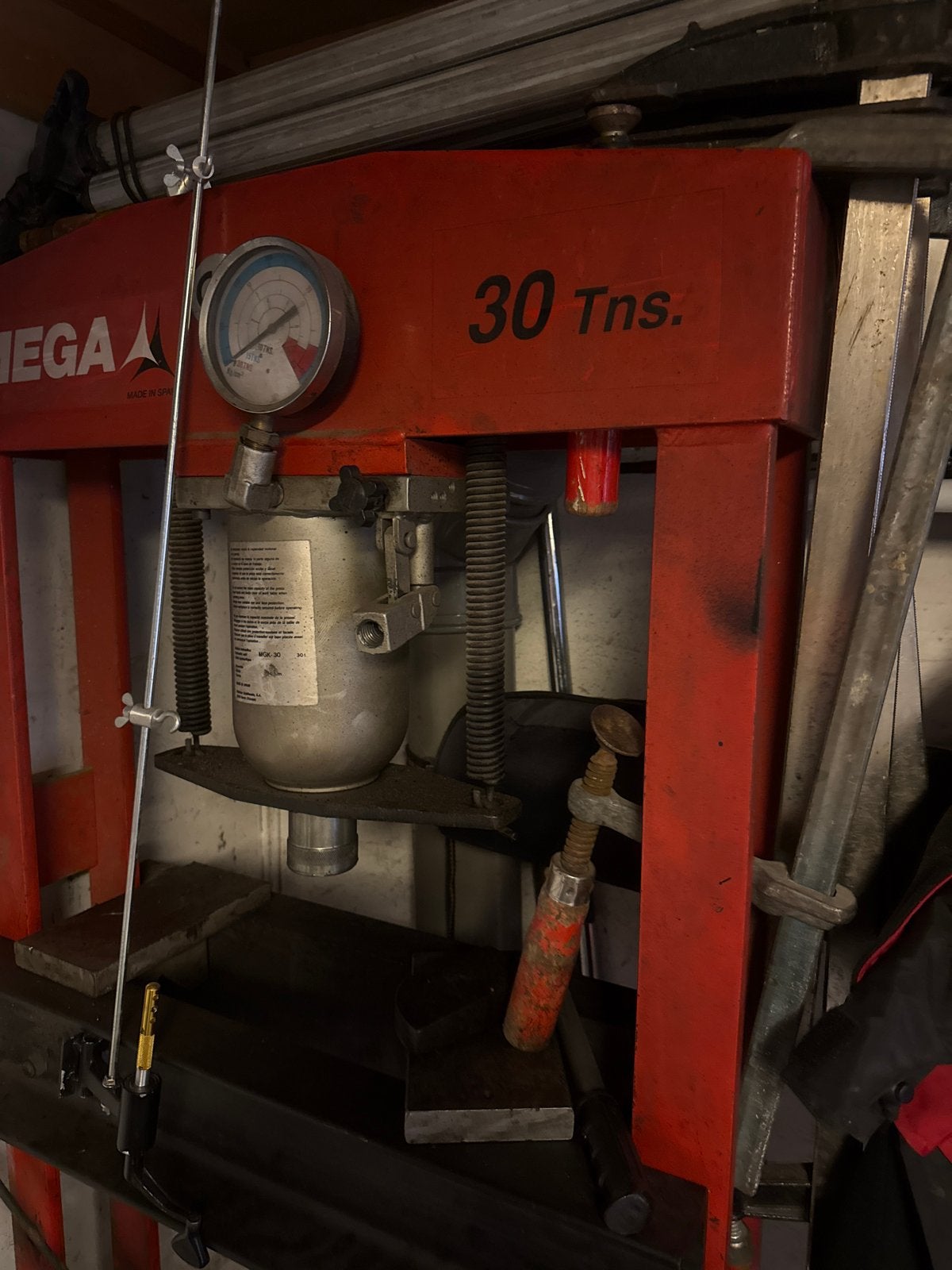 MEGA 30 Tns. Werkplaatspers, Doe-het-zelf en Verbouw, Ophalen of Verzenden, Gebruikt