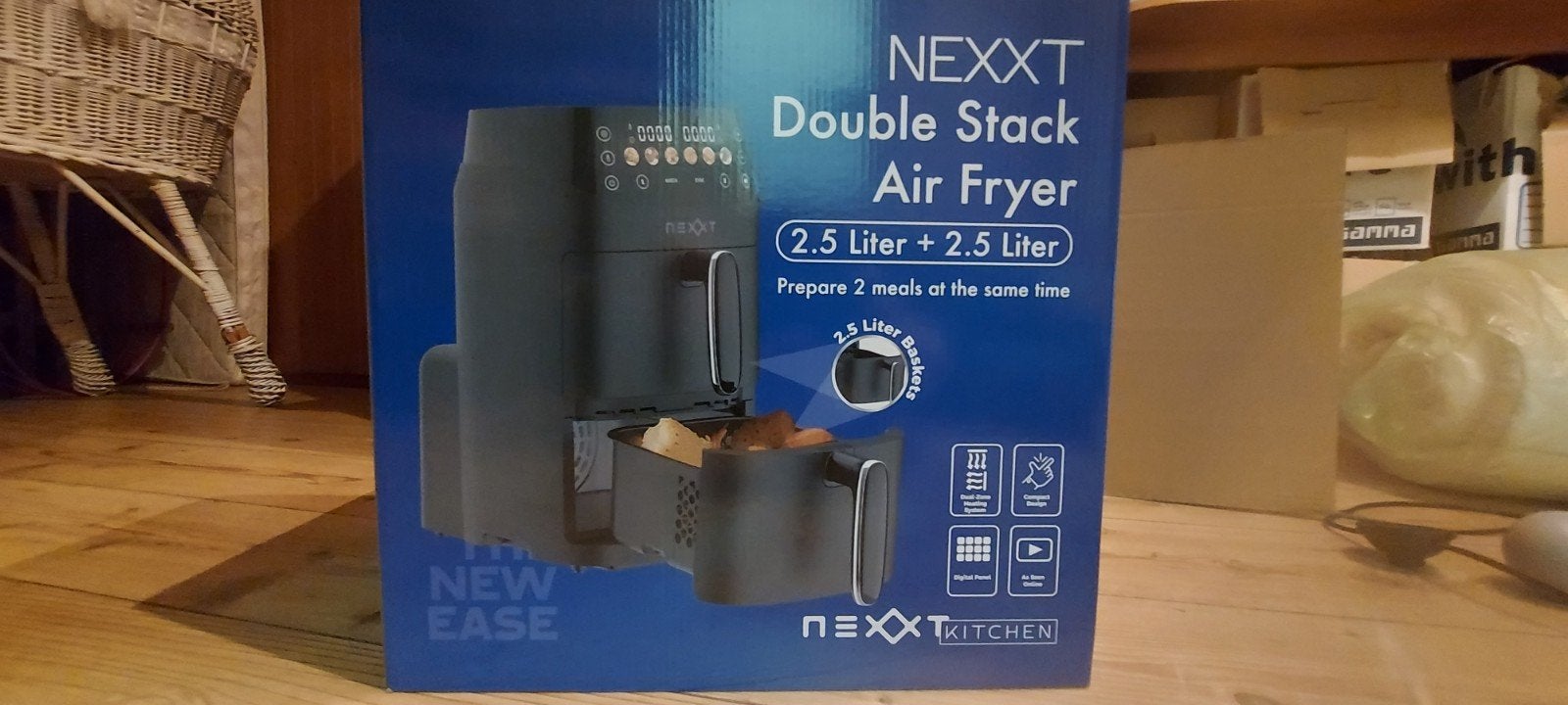 Nexxt Double Stack Airfryer 2x 2.5L - Nieuw in doos, Ophalen of Verzenden, Nieuw, Airfryer