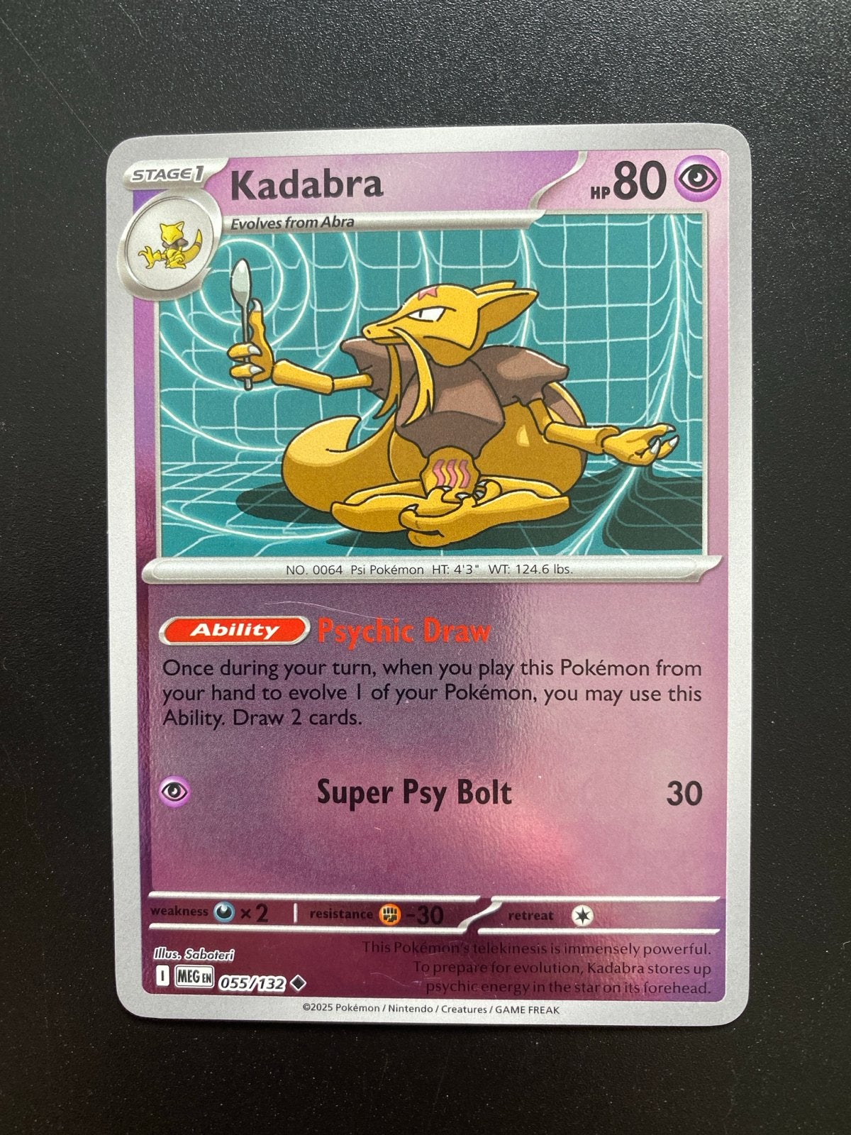 Kadabra 055/132 Reverse Holo Pokémon Mega Evolution, Ophalen of Verzenden, Nieuw, Losse kaart, Foil