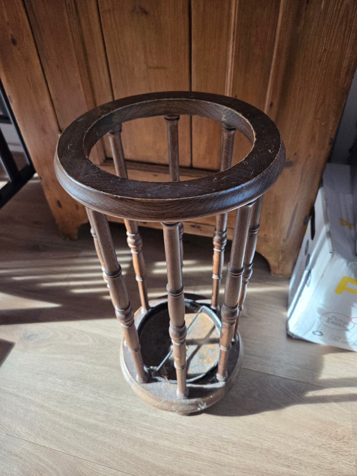 Vintage houten paraplubak, Ophalen, Gebruikt, Hout