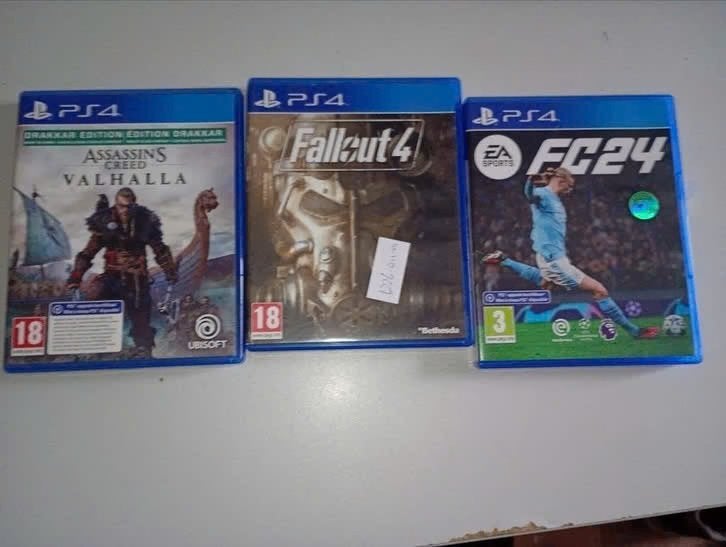 PS4: FC24, Fallout 4 & AC Valhalla | 3 voor €25,99, Gebruikt, Vanaf 18 jaar, Overige genres, 1 speler