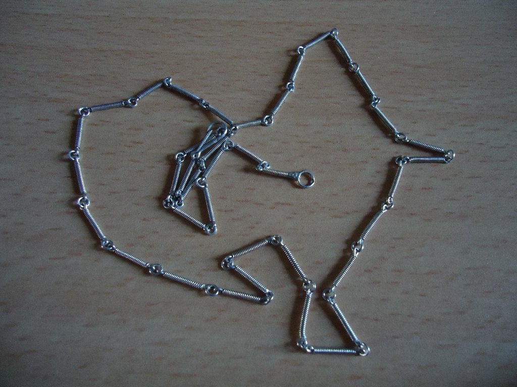 mooie echt zilveren ketting met gedraaide staafjes 60 cm, Ophalen of Verzenden, Zo goed als nieuw, Zilver, Zilver