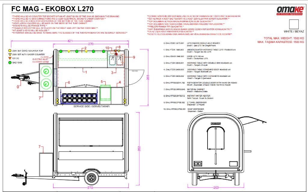 EKOBOX 270 Food Trailer – Ready to Work, Ophalen, Nieuw