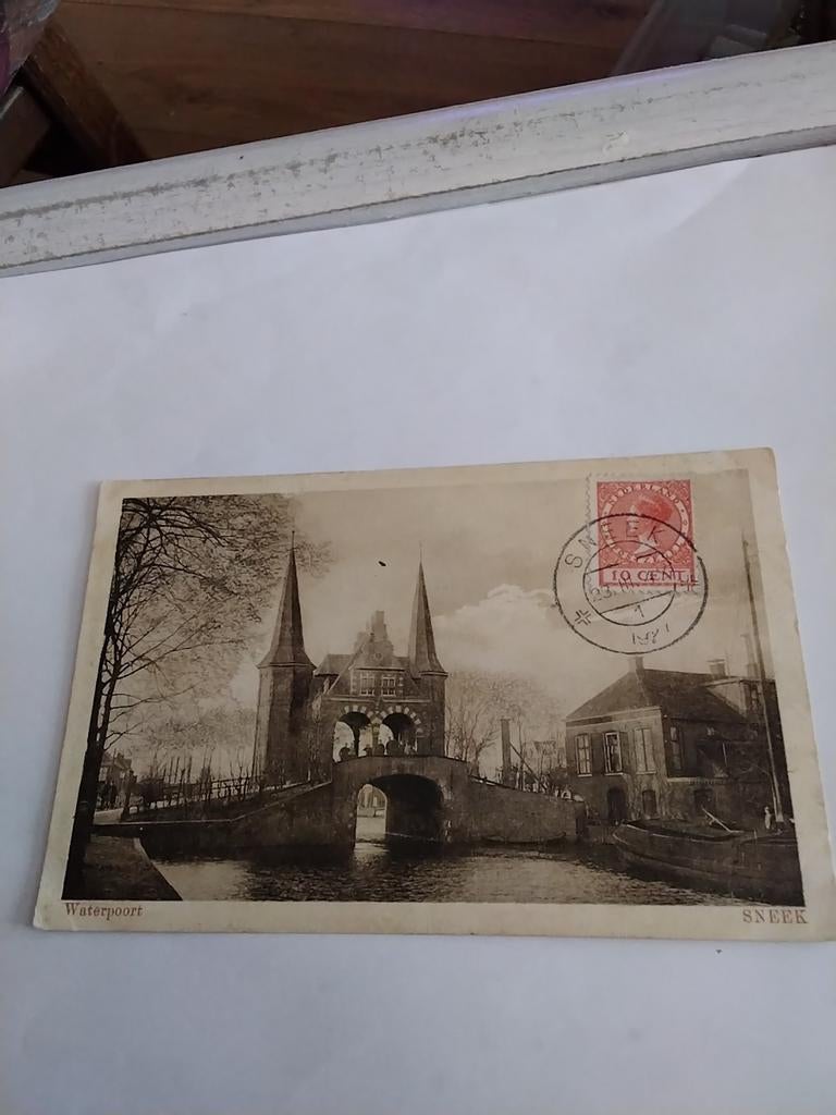 SNEEK. WATERPOORT. 1927, Verzamelen, Ansichtkaarten | Nederland, Ophalen of Verzenden, 1920 tot 1940, Friesland