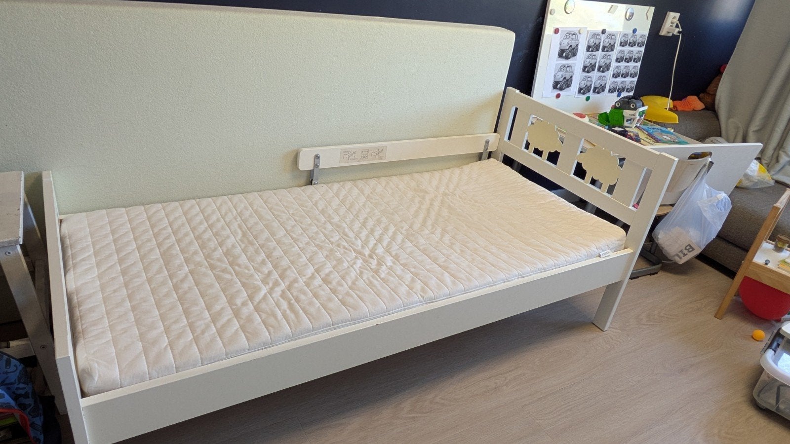 IKEA kritter kinderbed 70x160cm zonder matras, Ophalen, Gebruikt, Wit, 190 cm of minder