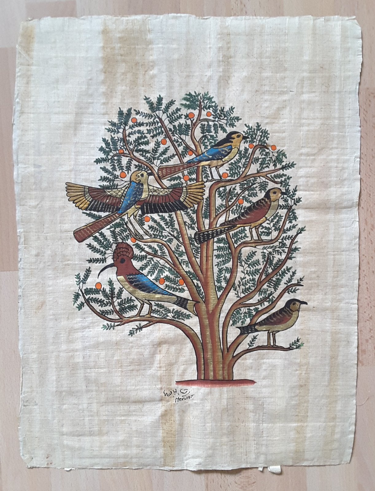 Egyptisch Papyrus  schilderij boom van het leven, Ophalen of Verzenden