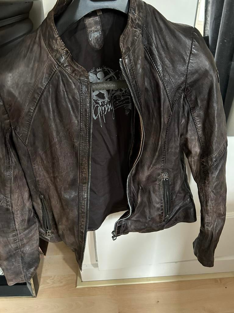 Leren jasje Gypsy, Ophalen, Zo goed als nieuw, Maat 42/44 (L), Bruin