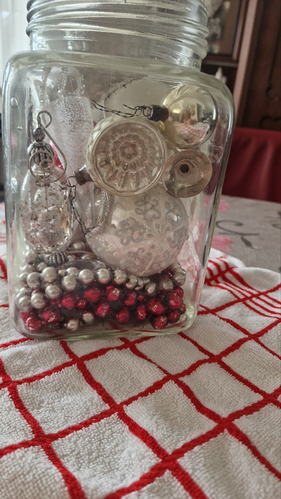 Alles glas 2glazen krenkettingen 150cm wit en65rood, bekijk, Ophalen of Verzenden