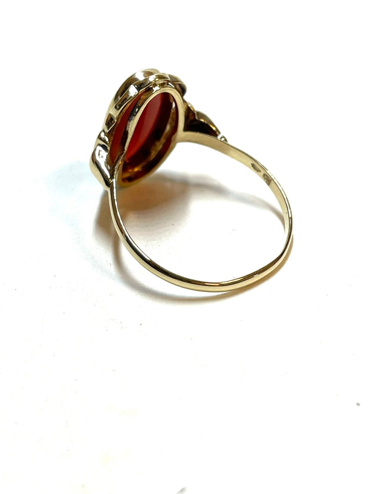 14k gouden ring met een carneool, -, 19 tot 20, -, Ophalen of Verzenden